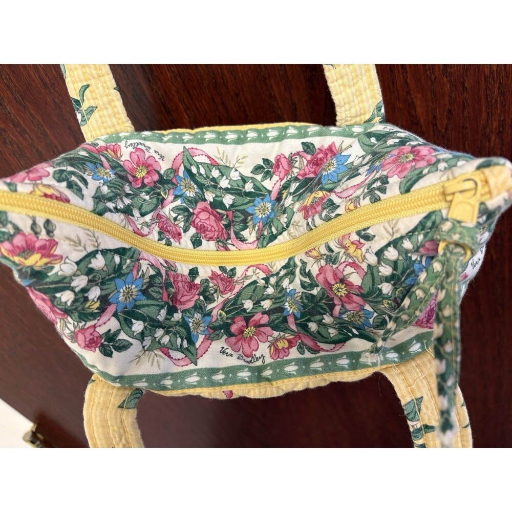 Vintage Vera Bradley Villager Tote Hope Yellow Floral Retired Quilted Bag - Picture 7 of 12